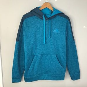 Adidas Mens Blue Hoodie Sweatshirt